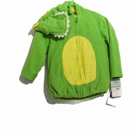 Carters Kids Green Yellow Dragon Costume Jacket Hood Long Sleeve Zip Size 18M - Picture 1 of 5